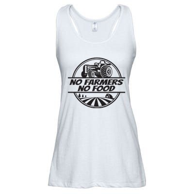 Retro No Farmers No Food Support Local Foods Farmer Ladies Essential Flowy Tank