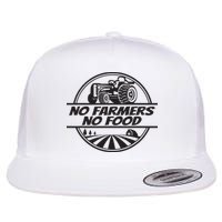 Retro No Farmers No Food Support Local Foods Farmer Flat Bill Trucker Hat