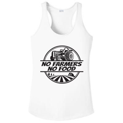 Retro No Farmers No Food Support Local Foods Farmer Ladies PosiCharge Competitor Racerback Tank