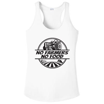 Retro No Farmers No Food Support Local Foods Farmer Ladies PosiCharge Competitor Racerback Tank