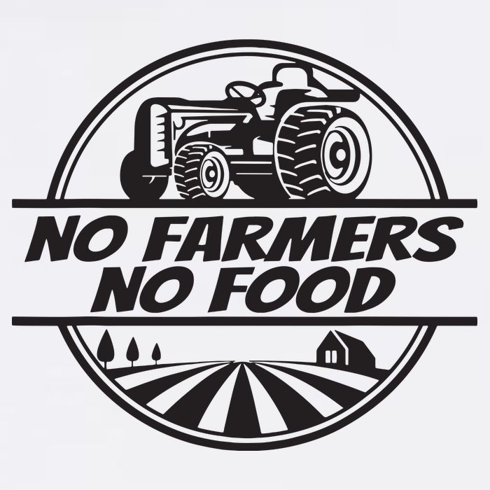 Retro No Farmers No Food Support Local Foods Farmer Magnet