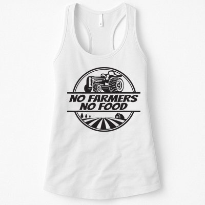 Retro No Farmers No Food Support Local Foods Farmer Womens Tank Top