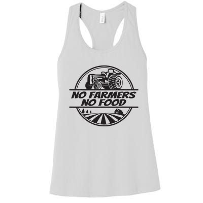 Retro No Farmers No Food Support Local Foods Farmer Women's Racerback Tank