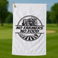 Retro No Farmers No Food Support Local Foods Farmer Golf Towel
