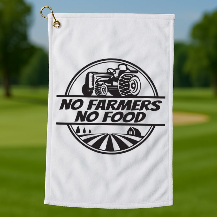 Retro No Farmers No Food Support Local Foods Farmer Golf Towel