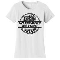 Retro No Farmers No Food Support Local Foods Farmer Women's T-Shirt