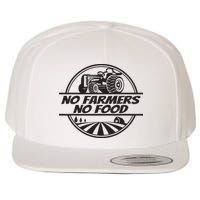Retro No Farmers No Food Support Local Foods Farmer Wool Snapback Cap
