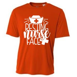 Resting Nurse Face Funny Inspirational Nurse Nursing Rn Cool Gift Cooling Performance Crew T-Shirt