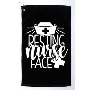 Resting Nurse Face Funny Inspirational Nurse Nursing Rn Cool Gift Platinum Collection Golf Towel