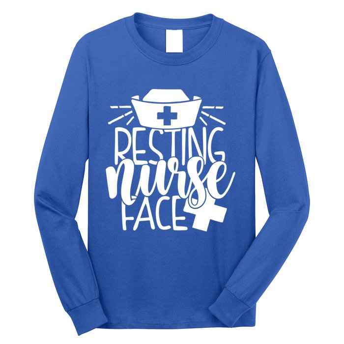 Resting Nurse Face Funny Inspirational Nurse Nursing Rn Cool Gift Long Sleeve Shirt