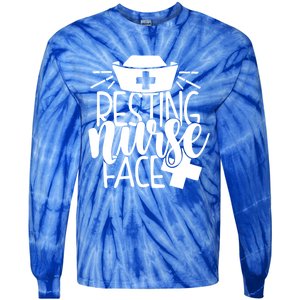 Resting Nurse Face Funny Inspirational Nurse Nursing Rn Cool Gift Tie-Dye Long Sleeve Shirt