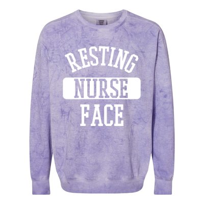 Resting Nurse Face Cath Lab Nursing Tech Heartbeat Clinic Meaningful Gift Colorblast Crewneck Sweatshirt