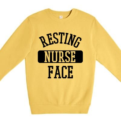 Resting Nurse Face Cath Lab Nursing Tech Heartbeat Clinic Meaningful Gift Premium Crewneck Sweatshirt