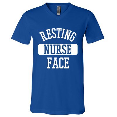 Resting Nurse Face Cath Lab Nursing Tech Heartbeat Clinic Meaningful Gift V-Neck T-Shirt