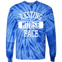 Resting Nurse Face Cath Lab Nursing Tech Heartbeat Clinic Meaningful Gift Tie-Dye Long Sleeve Shirt