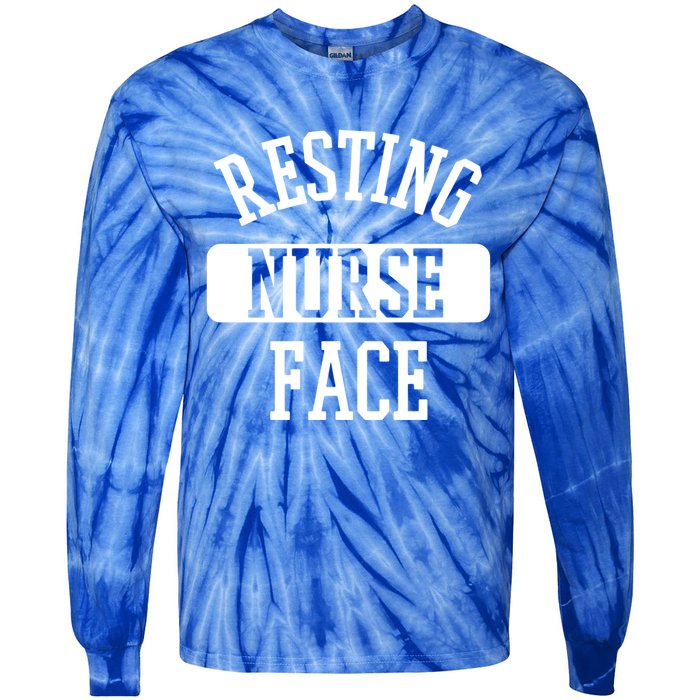 Resting Nurse Face Cath Lab Nursing Tech Heartbeat Clinic Meaningful Gift Tie-Dye Long Sleeve Shirt