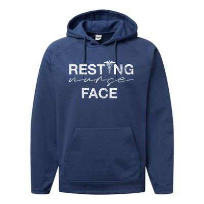 Resting Nurse Face Funny Nurse Sarcastic Gift Performance Fleece Hoodie