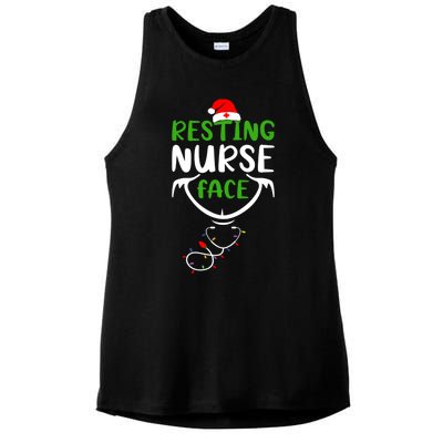 Resting Nurse Face Funny Stethoscope Christmas Nurse Lover Funny Gift Ladies PosiCharge Tri-Blend Wicking Tank