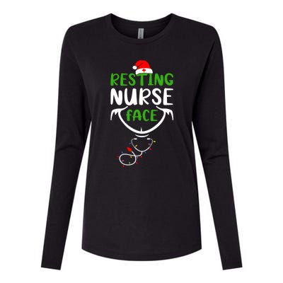 Resting Nurse Face Funny Stethoscope Christmas Nurse Lover Funny Gift Womens Cotton Relaxed Long Sleeve T-Shirt