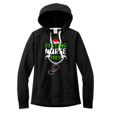 Resting Nurse Face Funny Stethoscope Christmas Nurse Lover Funny Gift Women's Fleece Hoodie