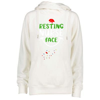 Resting Nurse Face Funny Stethoscope Christmas Nurse Lover Funny Gift Womens Funnel Neck Pullover Hood