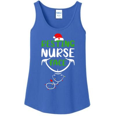 Resting Nurse Face Funny Stethoscope Christmas Nurse Lover Funny Gift Ladies Essential Tank