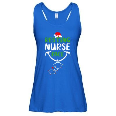 Resting Nurse Face Funny Stethoscope Christmas Nurse Lover Funny Gift Ladies Essential Flowy Tank