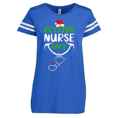 Resting Nurse Face Funny Stethoscope Christmas Nurse Lover Funny Gift Enza Ladies Jersey Football T-Shirt