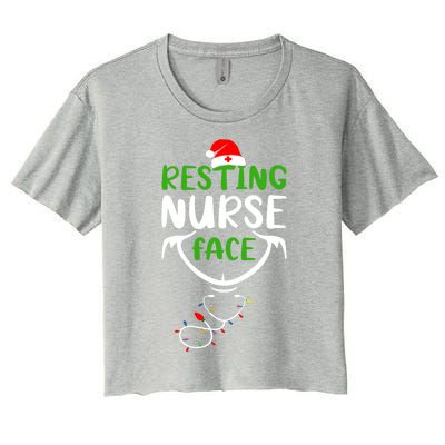 Resting Nurse Face Funny Stethoscope Christmas Nurse Lover Funny Gift Women's Crop Top Tee