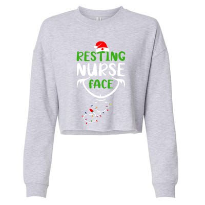 Resting Nurse Face Funny Stethoscope Christmas Nurse Lover Funny Gift Cropped Pullover Crew