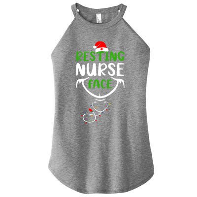 Resting Nurse Face Funny Stethoscope Christmas Nurse Lover Funny Gift Women's Perfect Tri Rocker Tank