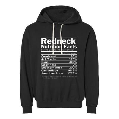 Redneck Nutrition Facts Funny Garment-Dyed Fleece Hoodie