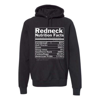 Redneck Nutrition Facts Funny Premium Hoodie