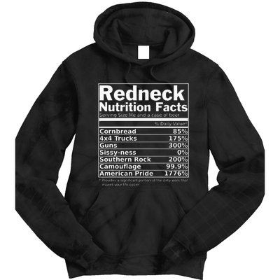 Redneck Nutrition Facts Funny Tie Dye Hoodie