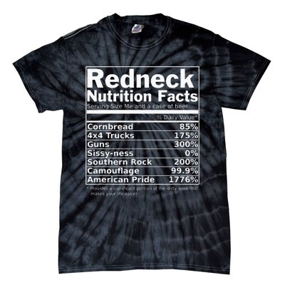 Redneck Nutrition Facts Funny Tie-Dye T-Shirt