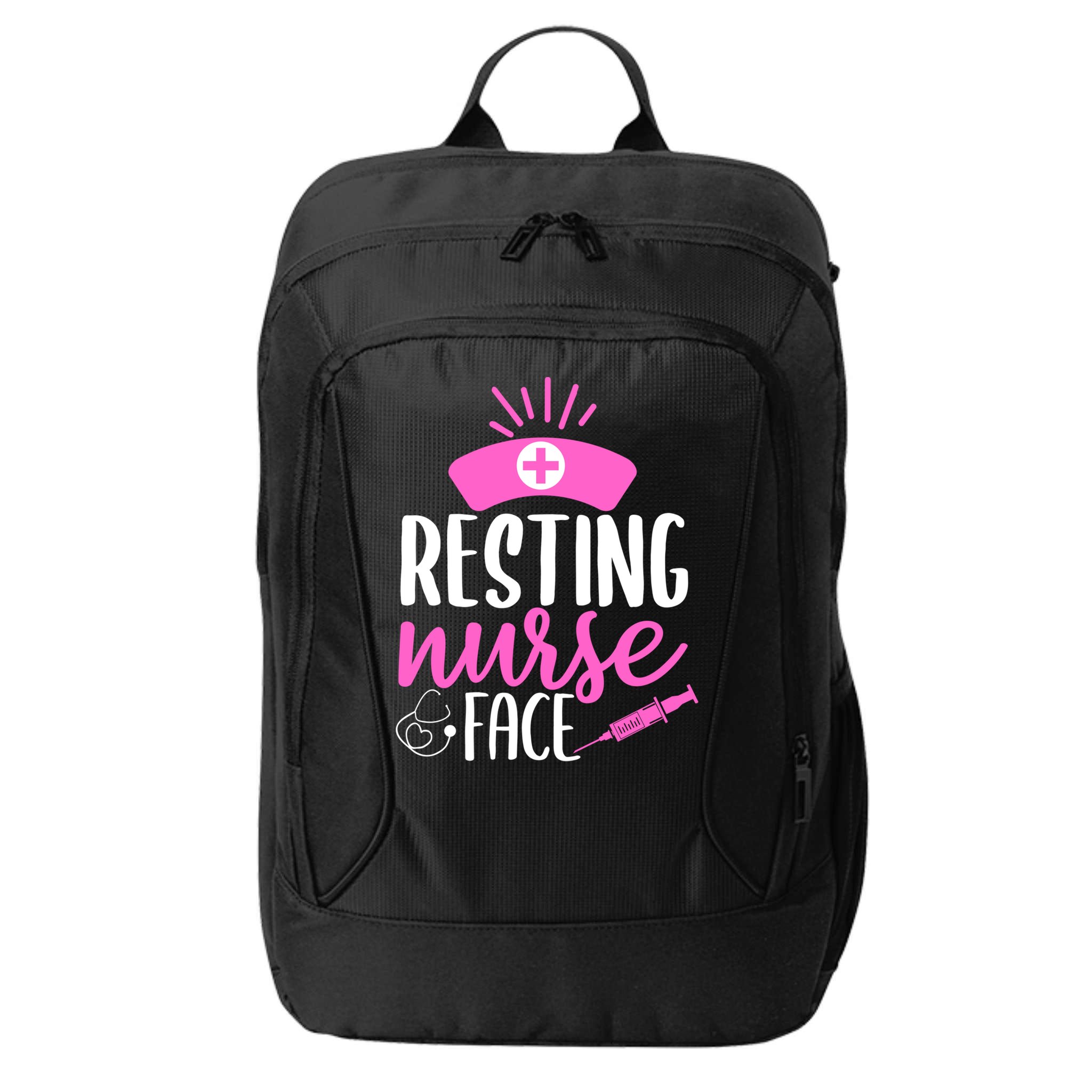 Resting Nurse Face Nurselife Heartbeats Nursing Halloween Cool Gift City Backpack