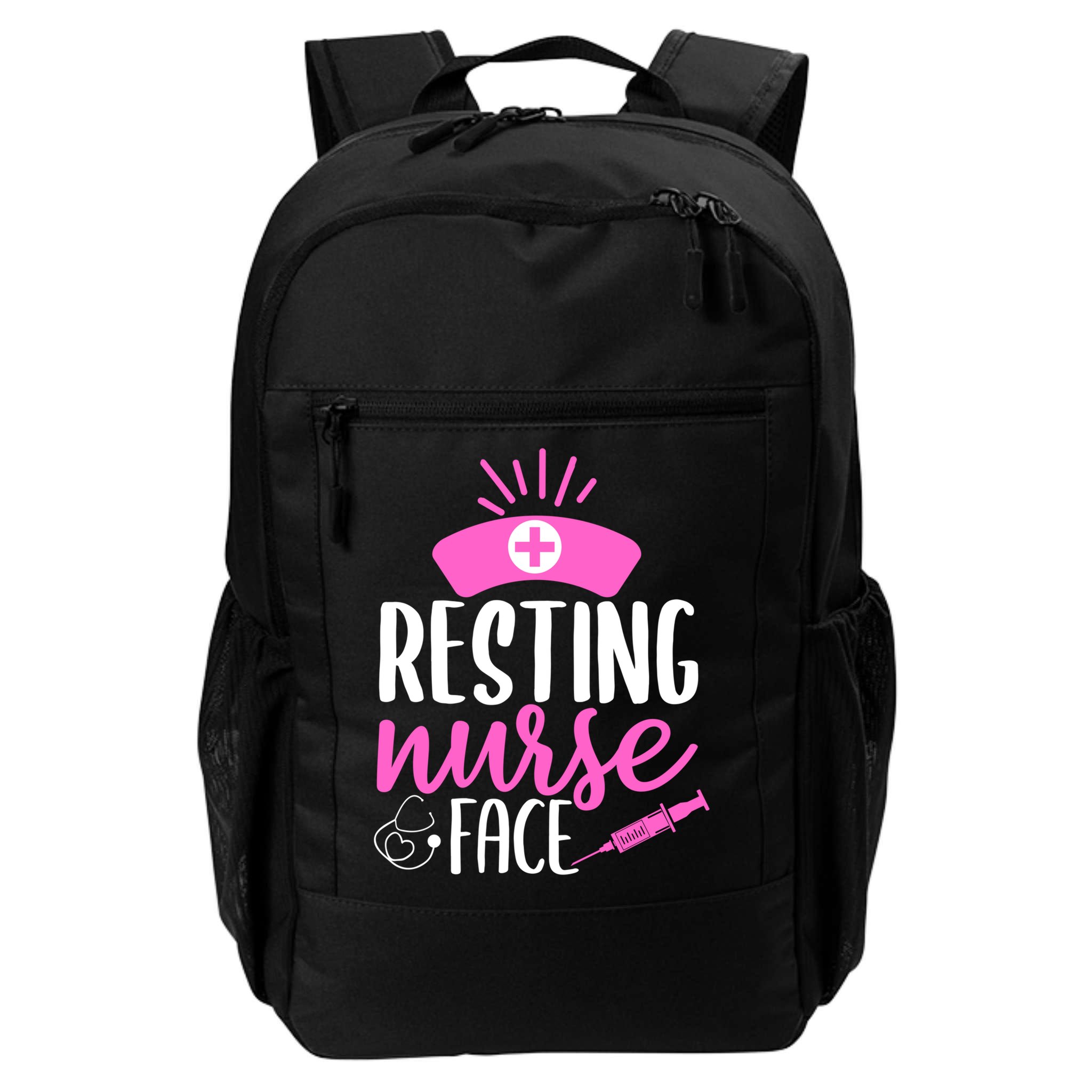 Resting Nurse Face Nurselife Heartbeats Nursing Halloween Cool Gift Backpack
