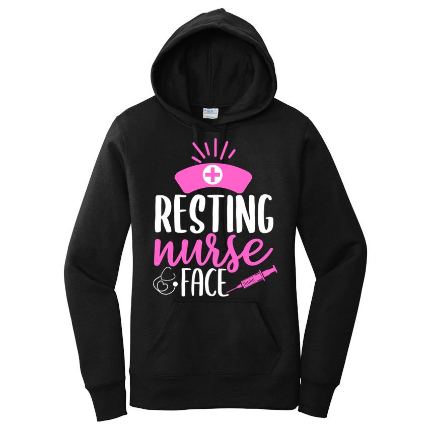 Resting Nurse Face Nurselife Heartbeats Nursing Halloween Cool Gift Women's Pullover Hoodie