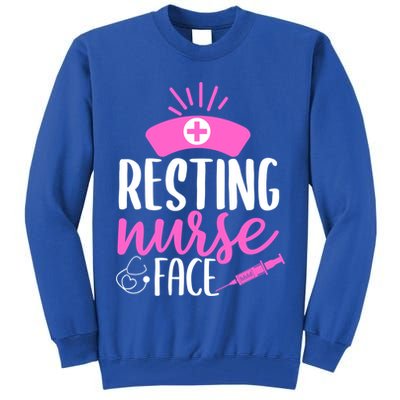 Resting Nurse Face Nurselife Heartbeats Nursing Halloween Cool Gift Tall Sweatshirt