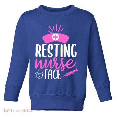 Resting Nurse Face Nurselife Heartbeats Nursing Halloween Cool Gift Toddler Sweatshirt
