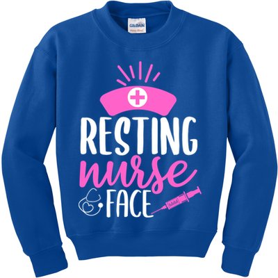 Resting Nurse Face Nurselife Heartbeats Nursing Halloween Cool Gift Kids Sweatshirt