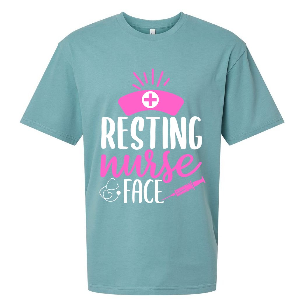 Resting Nurse Face Nurselife Heartbeats Nursing Halloween Cool Gift Sueded Cloud Jersey T-Shirt