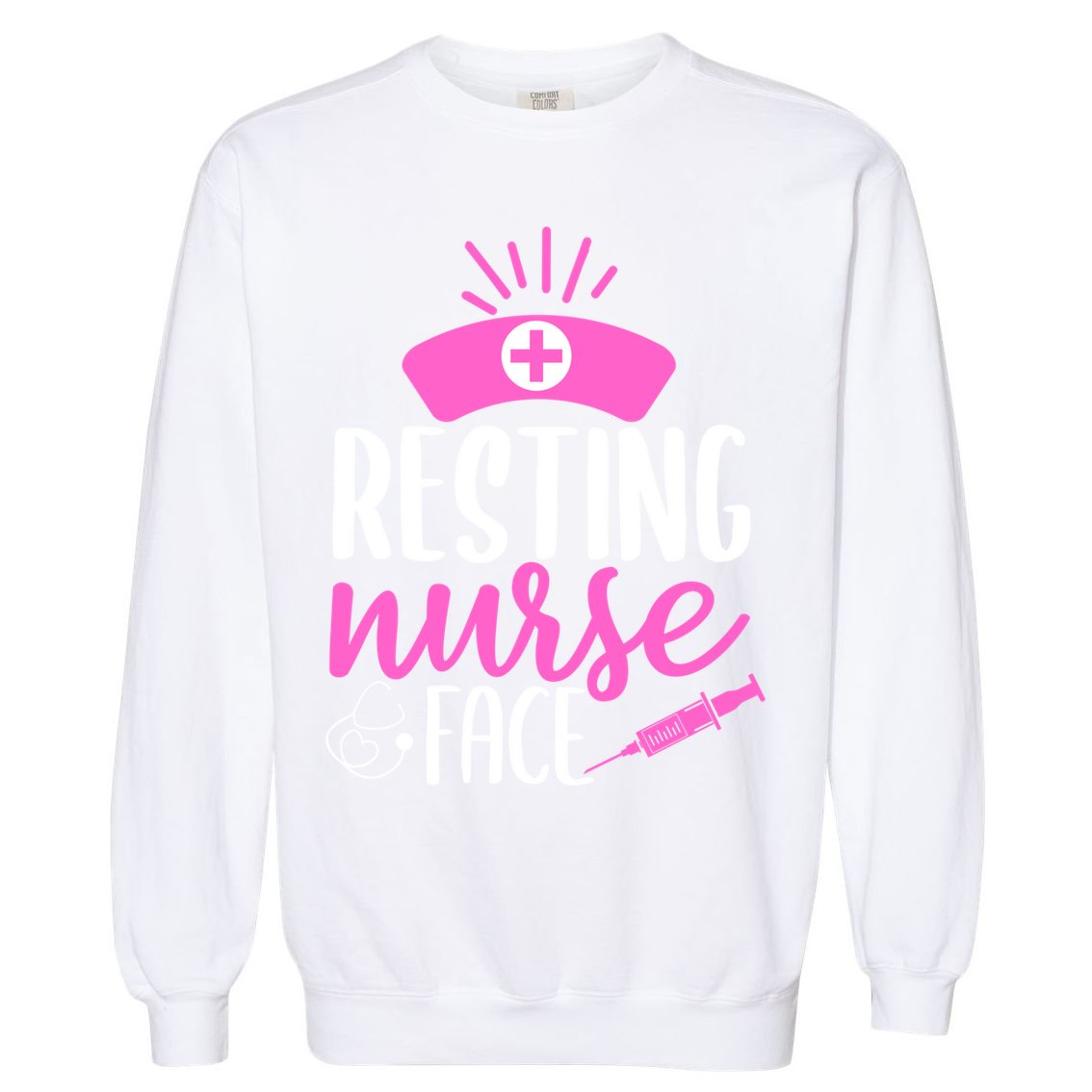 Resting Nurse Face Nurselife Heartbeats Nursing Halloween Cool Gift Garment-Dyed Sweatshirt