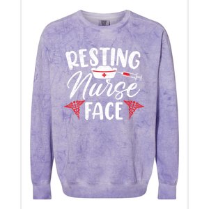 Resting Nurse Face Rn Nurse Funny Gift Colorblast Crewneck Sweatshirt