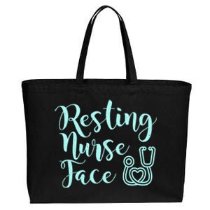 Resting Nurse Face Gift Funny Nurse Gift Cotton Canvas Jumbo Tote