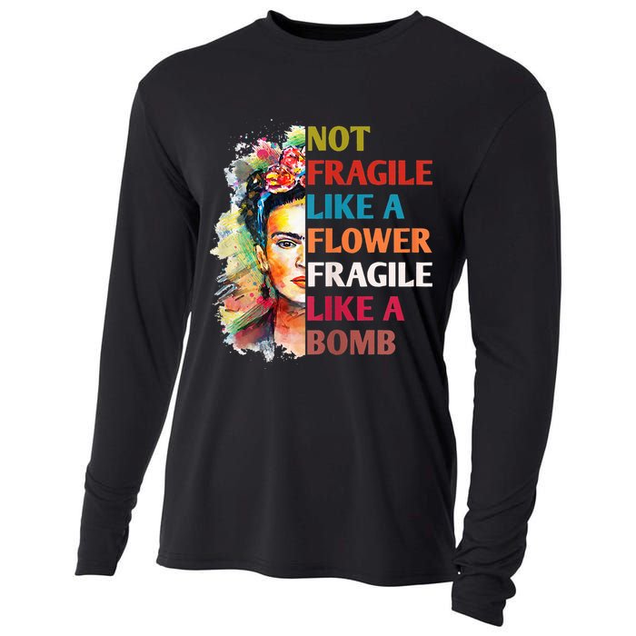retro Not Fragile Like A Flower Fragile Like A Bomb For Cooling Performance Long Sleeve Crew