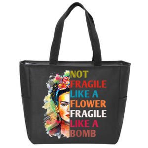 retro Not Fragile Like A Flower Fragile Like A Bomb For Zip Tote Bag