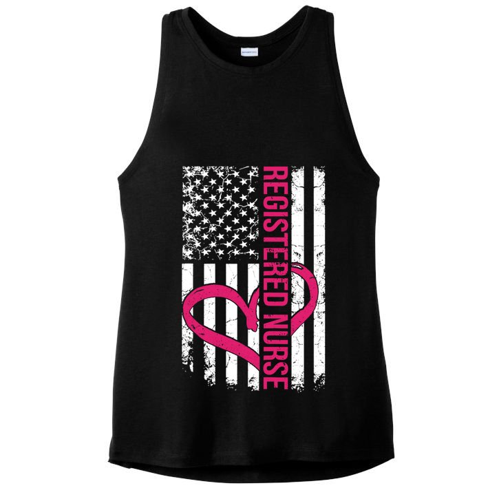 Registered Nurse Flag For Women Rn Zip Gift Ladies PosiCharge Tri-Blend Wicking Tank