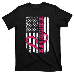 Registered Nurse Flag For Women Rn Zip Gift T-Shirt