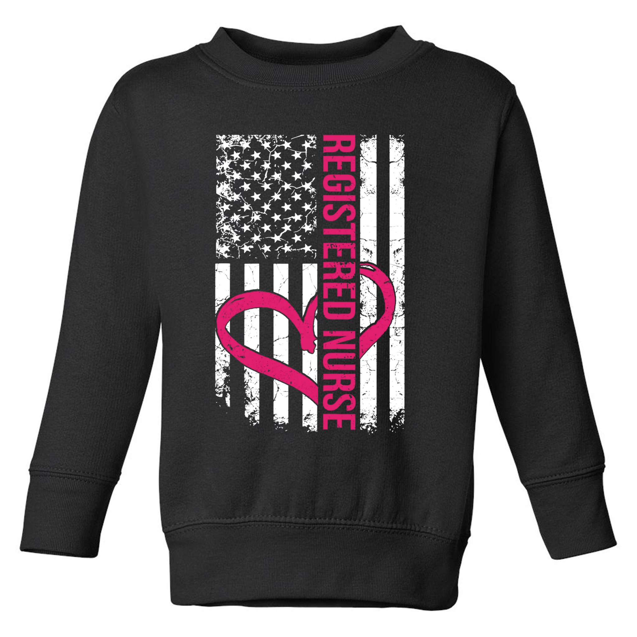 Registered Nurse Flag For Women Rn Zip Gift Toddler Sweatshirt